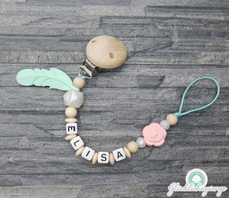 Personalisierte Schnullerkette mit Namen / Namenskette Baby